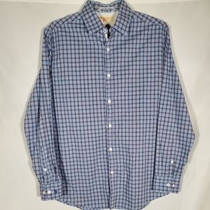 ORIGINAL PENGUIN HERITAGE SLIM FIT BLUE RED PLAID BUTTON UP SHIRT